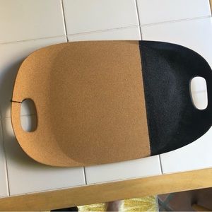 NWT Cork tray with handles and black accent.